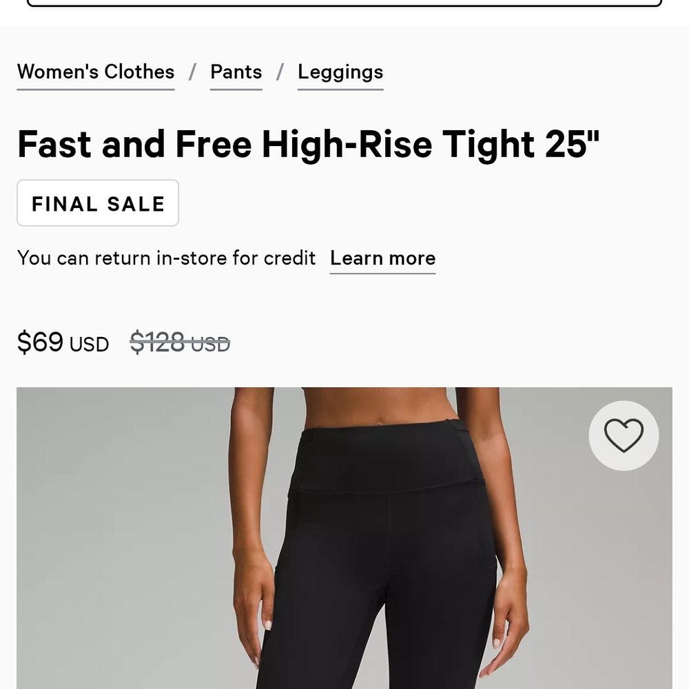 lululemon athletica Black Fast N Free Leggings